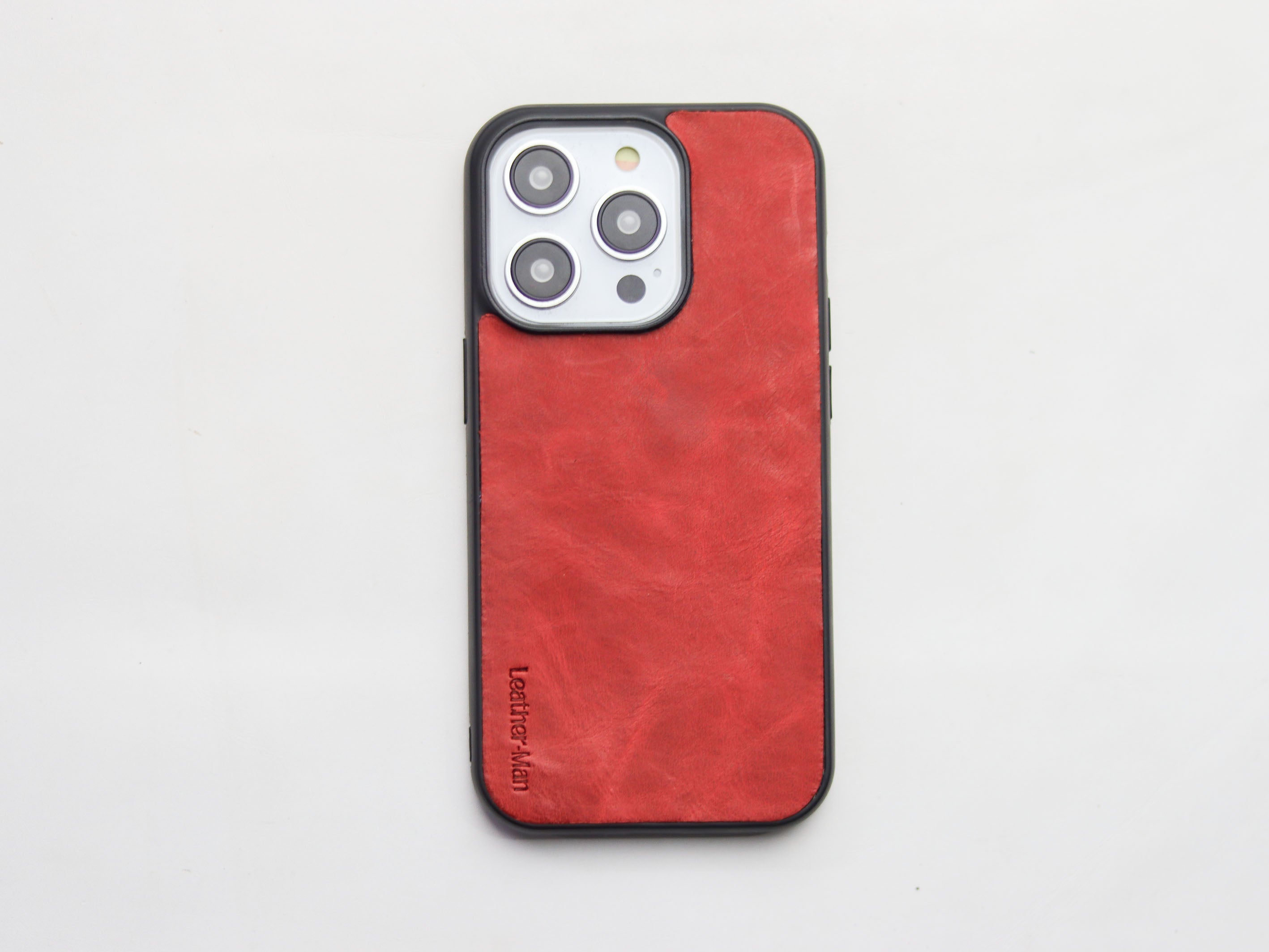 PRISMATIC RED LEATHER - CLASSIC PHONE CASE