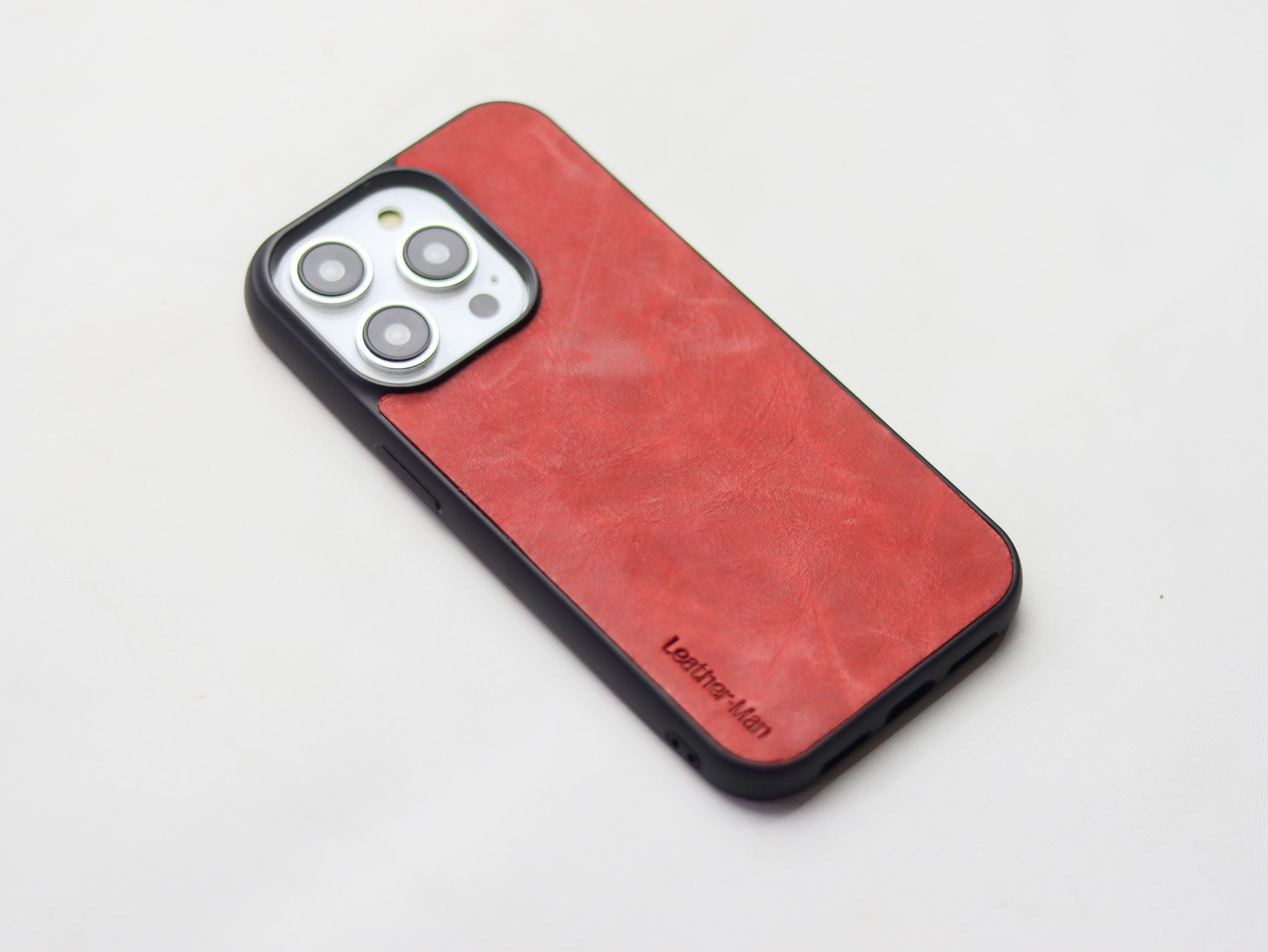 PRISMATIC RED LEATHER - CLASSIC PHONE CASE