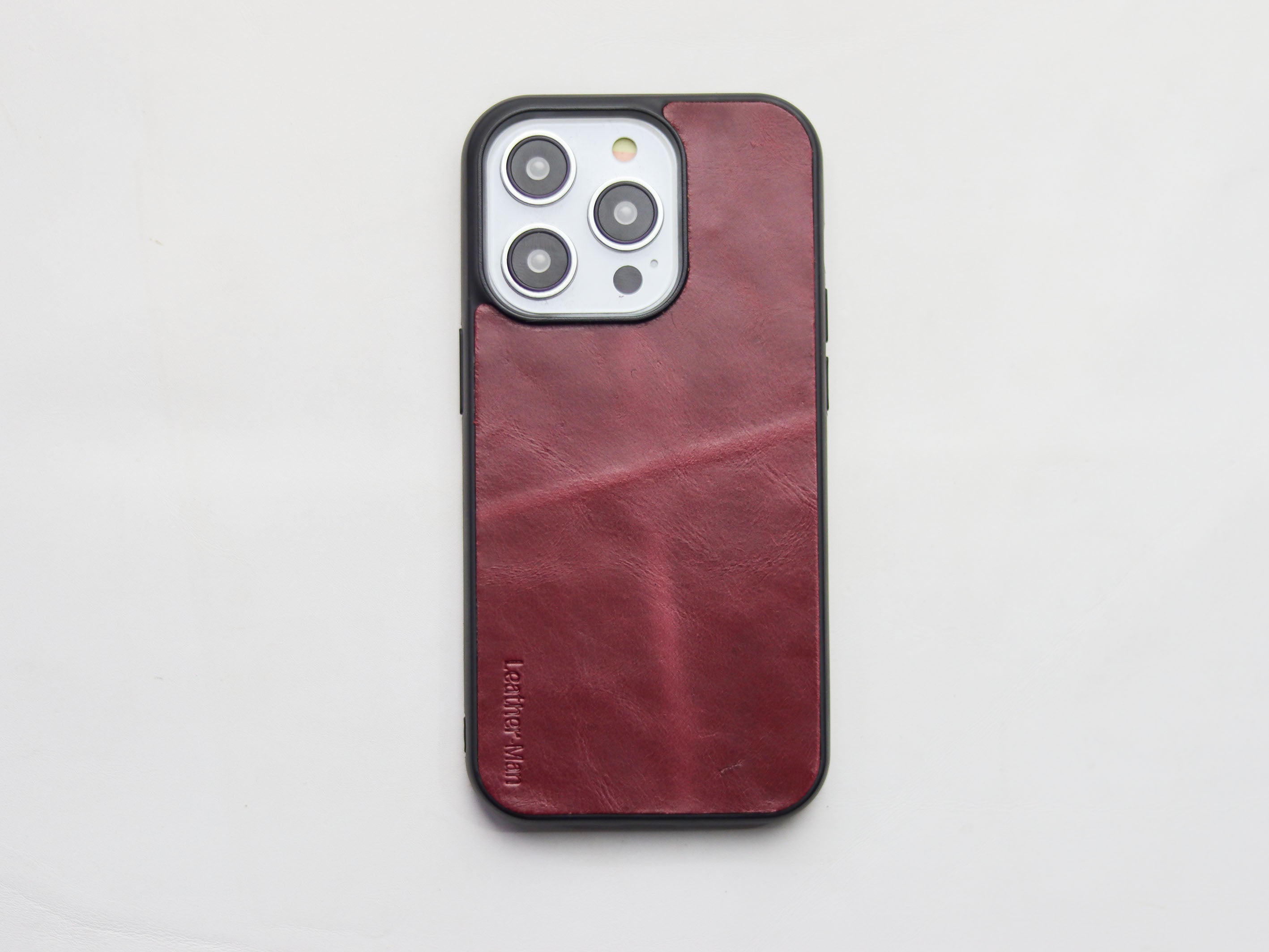 CARMINE BURGUNDY LEATHER - CLASSIC PHONE CASE