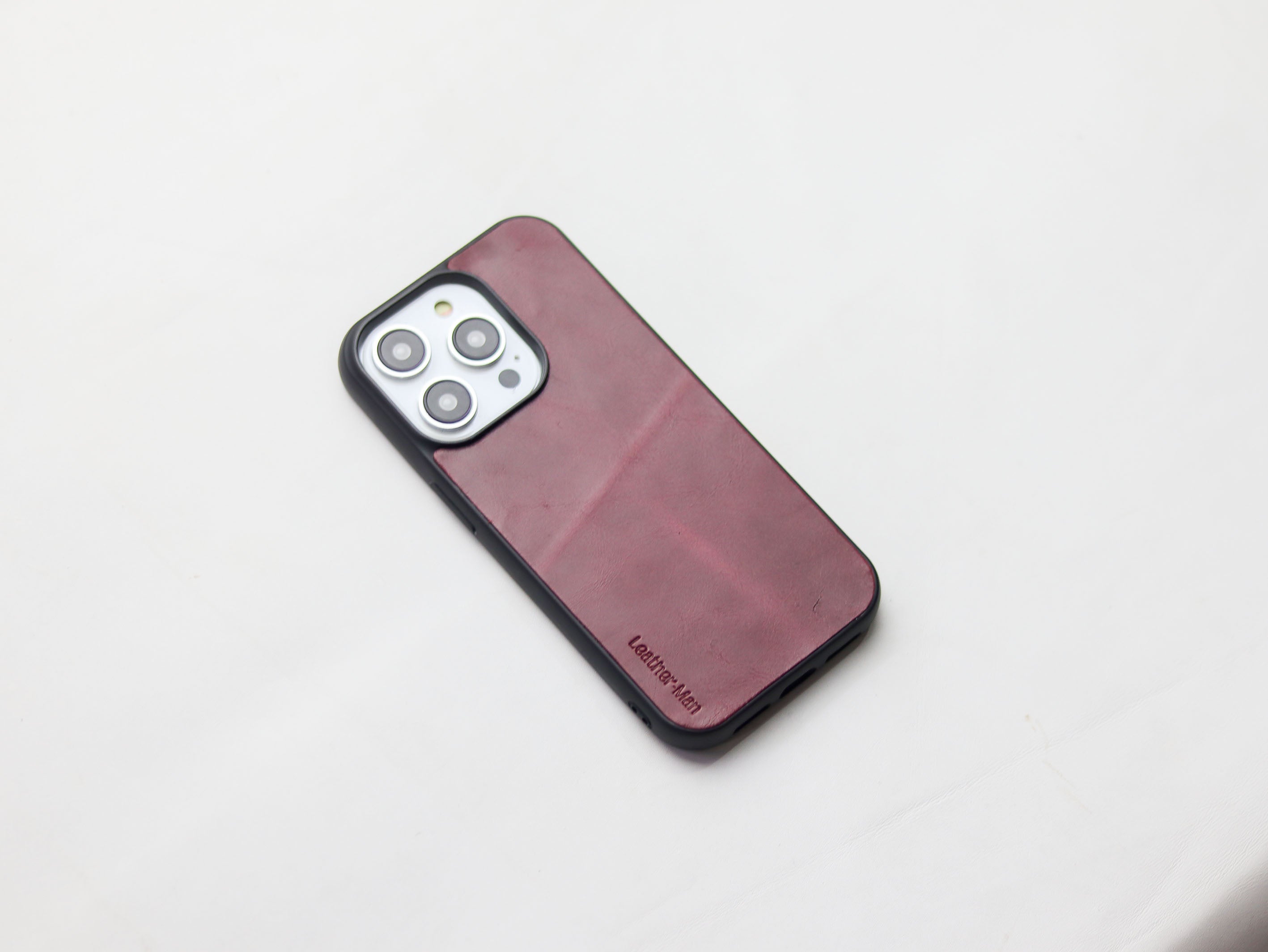 CARMINE BURGUNDY LEATHER - CLASSIC PHONE CASE