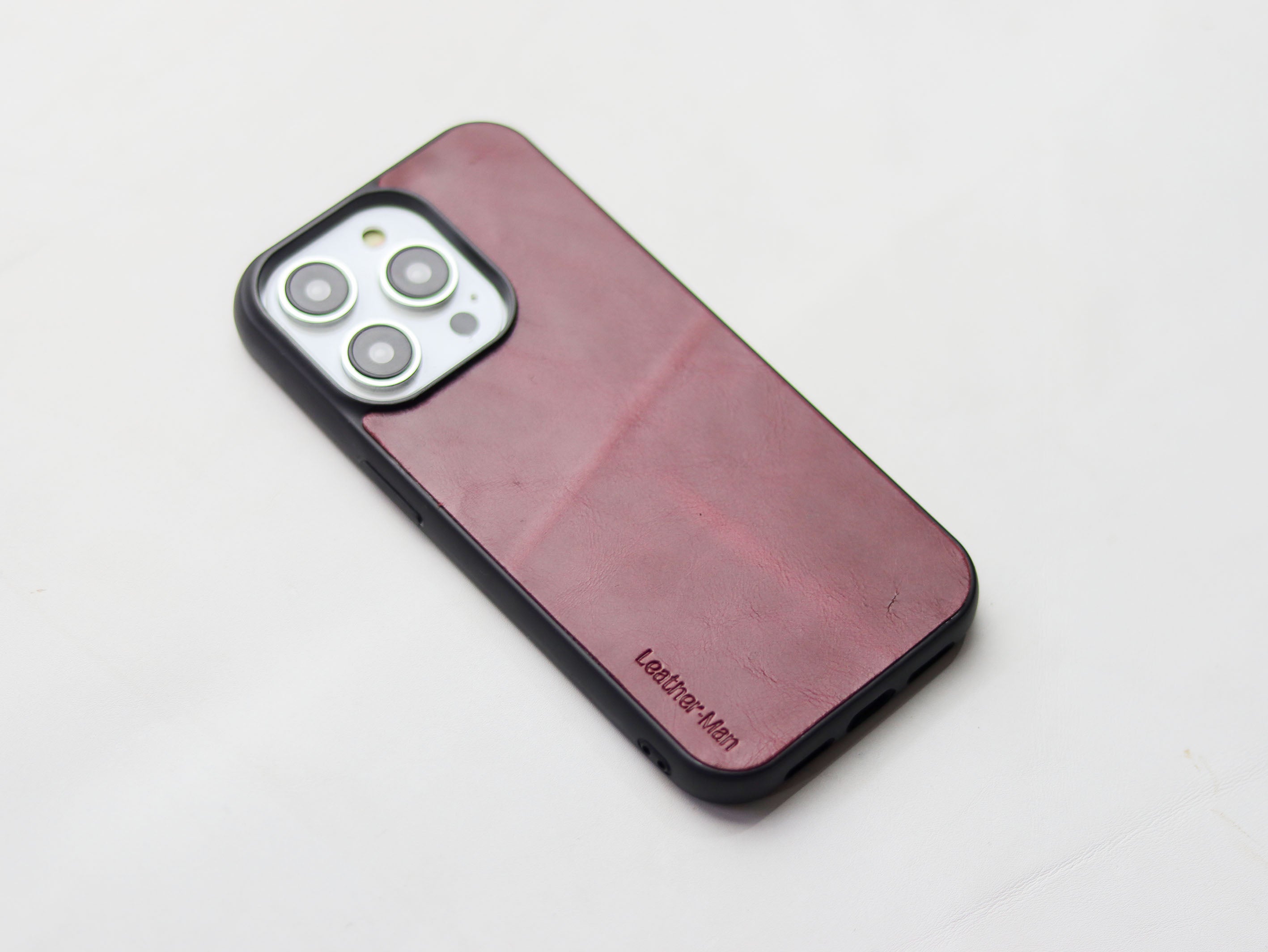 CARMINE BURGUNDY LEATHER - CLASSIC PHONE CASE