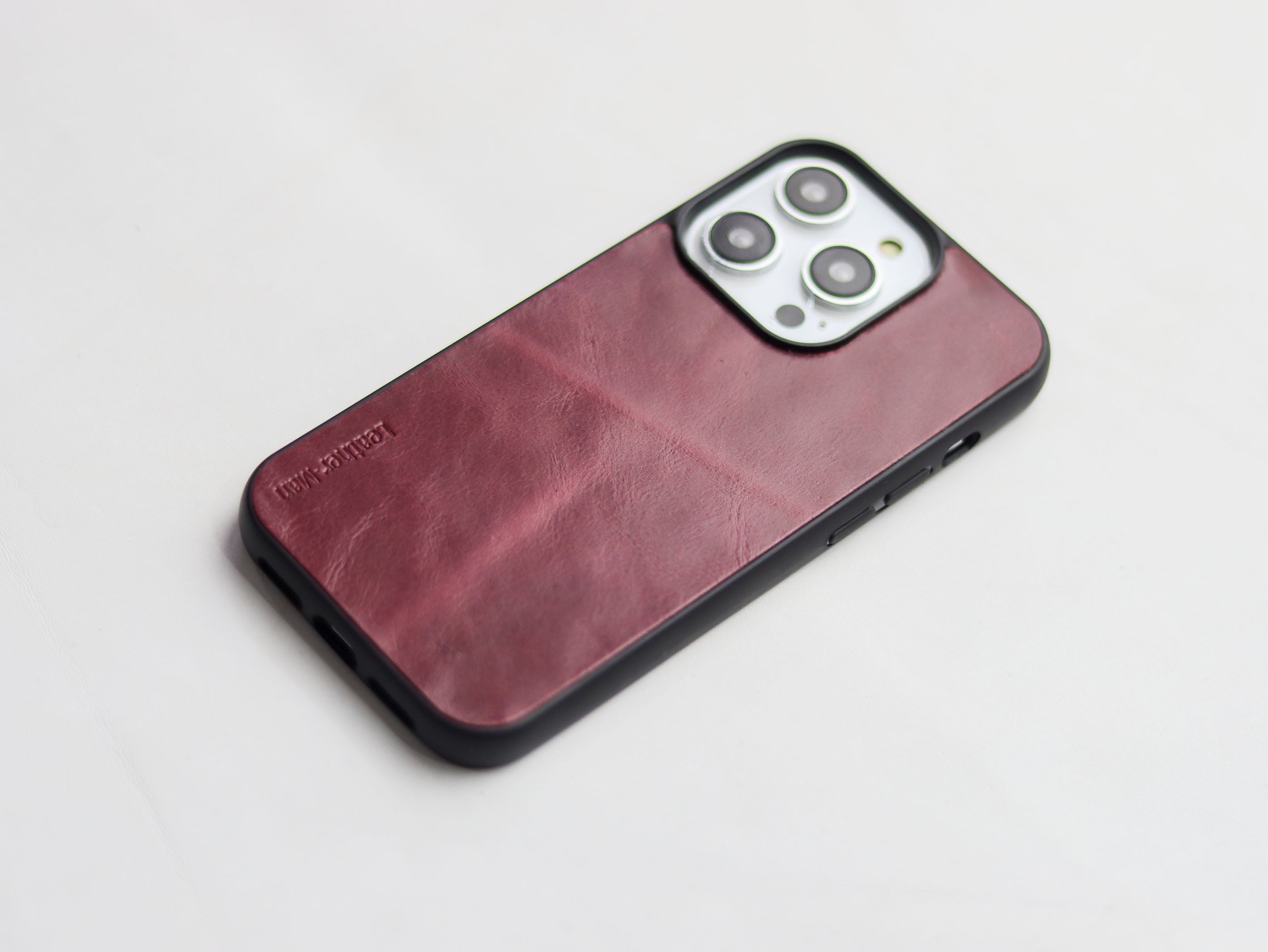 CARMINE BURGUNDY LEATHER - CLASSIC PHONE CASE