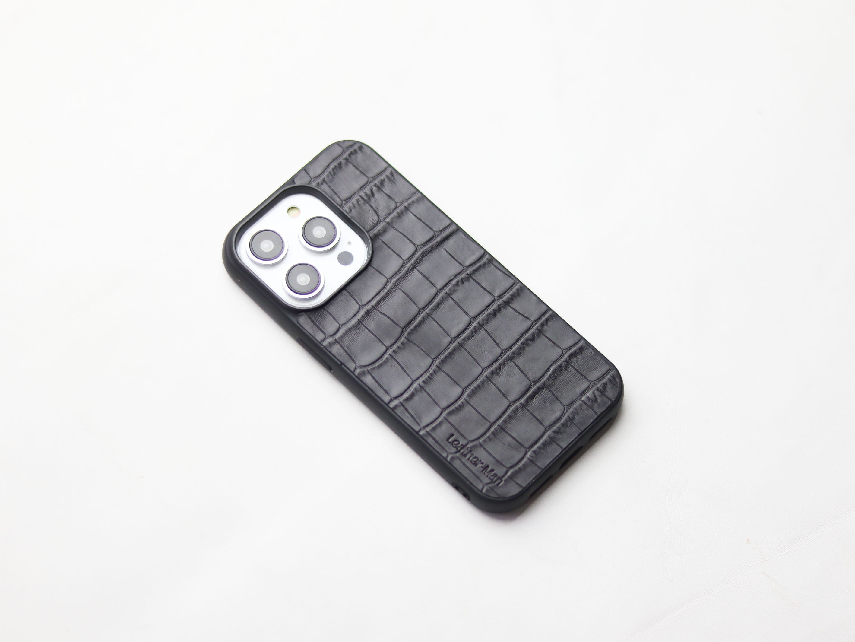 BLACK CROCO LEATHER - CLASSIC PHONE CASE