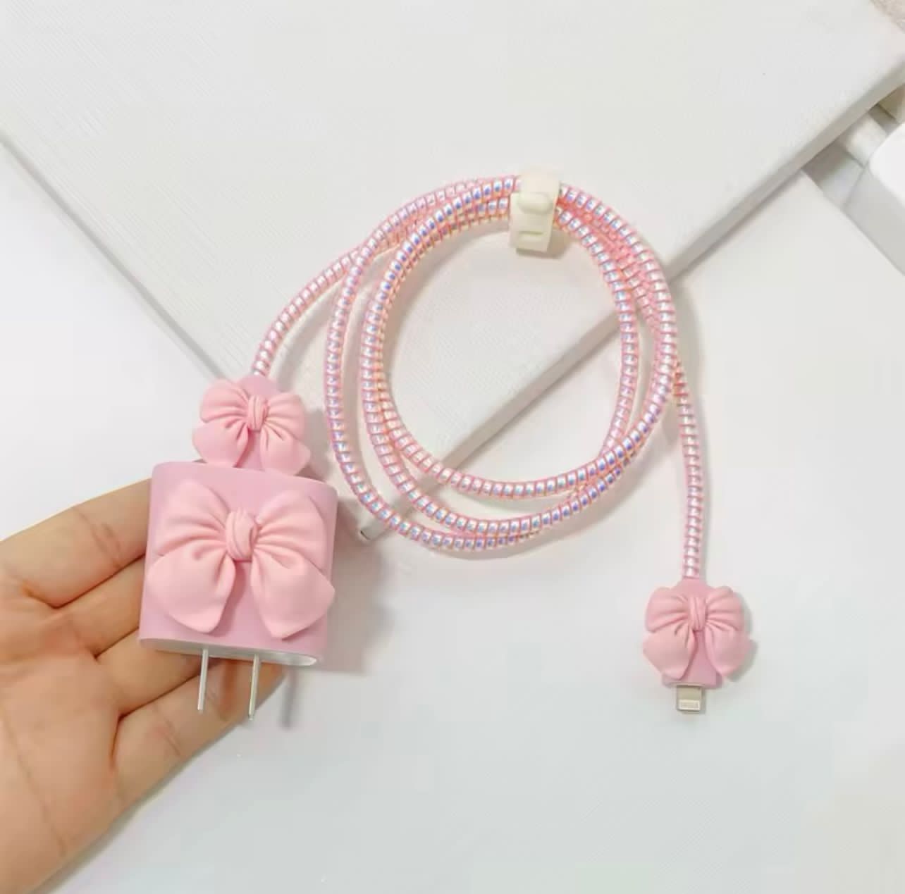 Pink Bow Charger Case- Grip gadgets grip