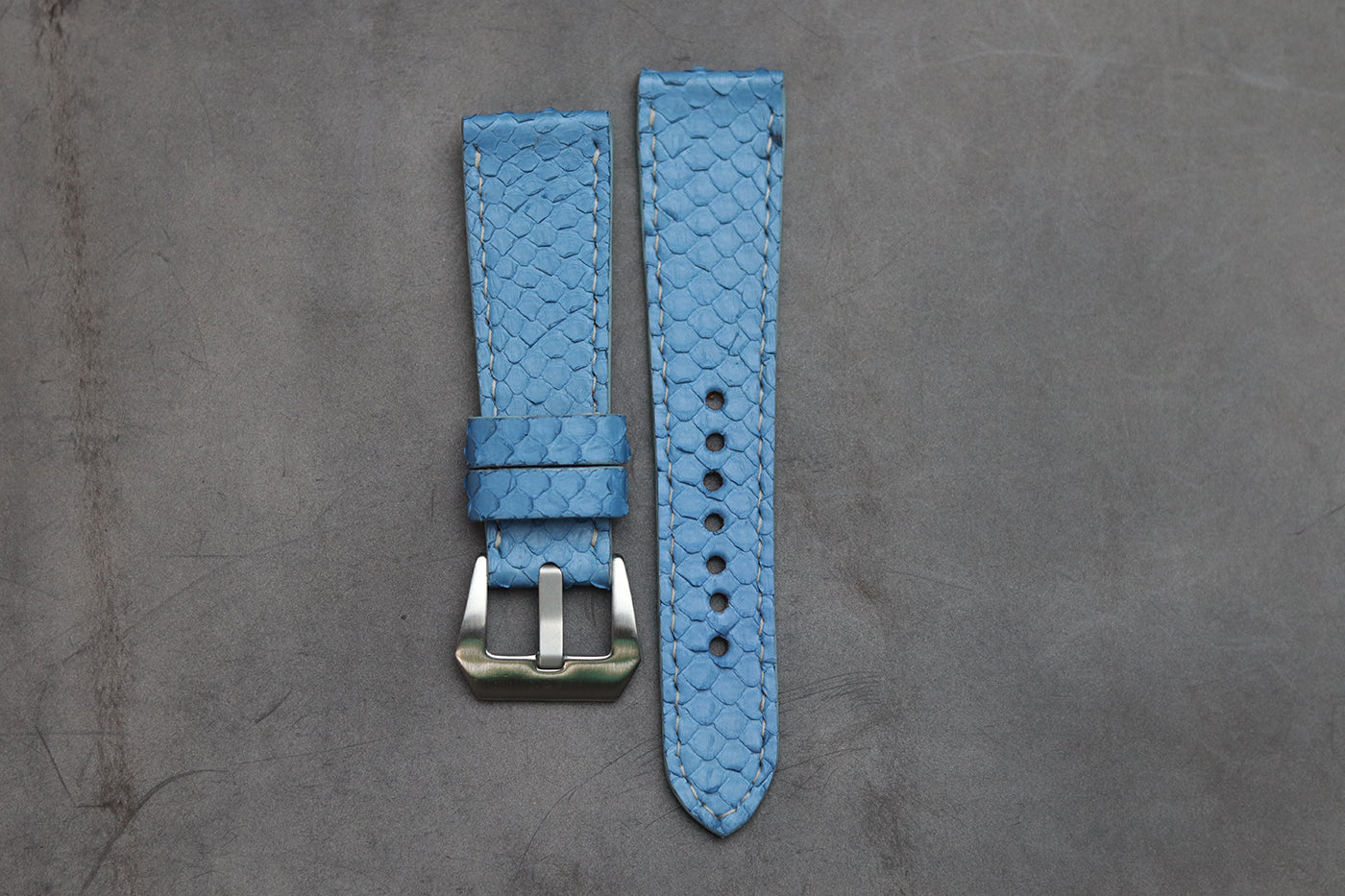 TURQUOISE BLUE SNAKE SKIN FULL STITCHED
