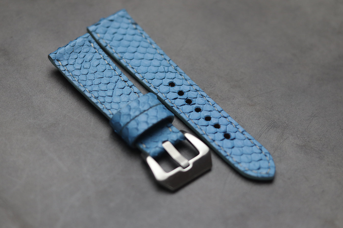 TURQUOISE BLUE SNAKE SKIN FULL STITCHED