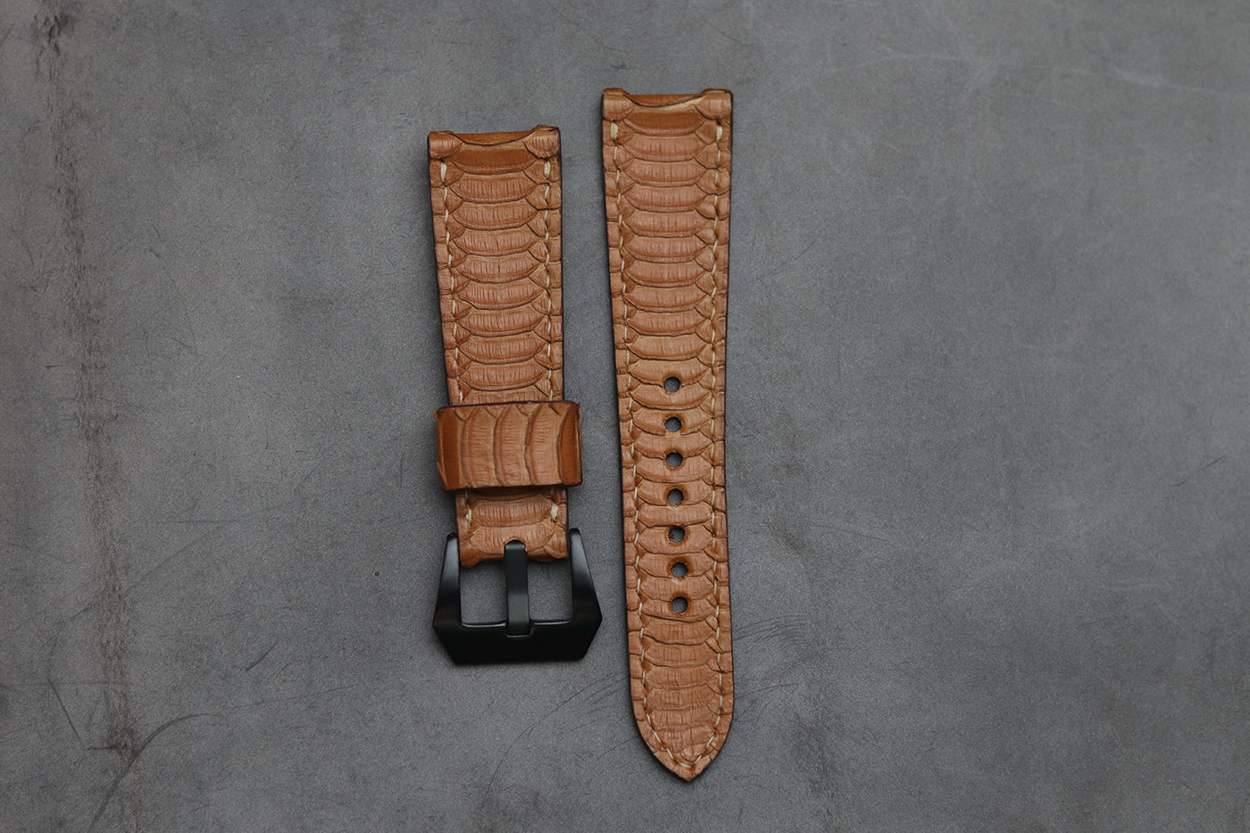 ALMOND BROWN SNAKE SKIN FULL STITCHED (CENTER SCALE)
