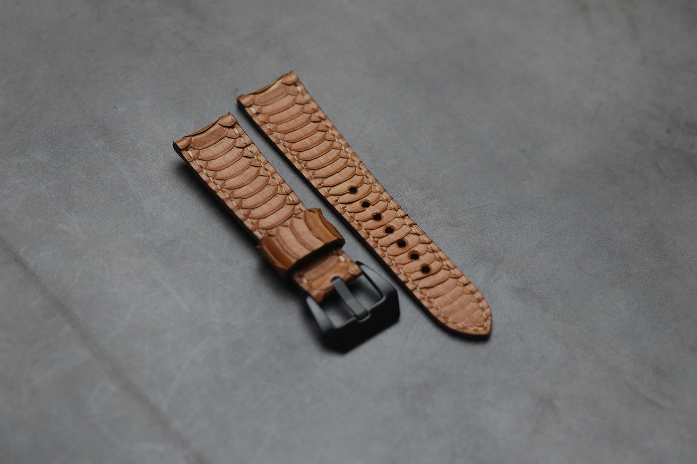 ALMOND BROWN SNAKE SKIN FULL STITCHED (CENTER SCALE)