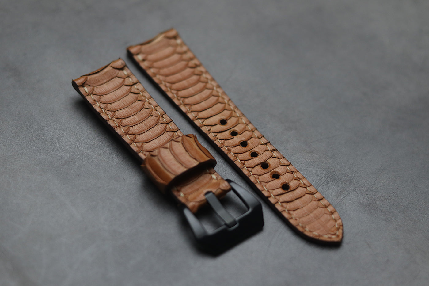 ALMOND BROWN SNAKE SKIN FULL STITCHED (CENTER SCALE)