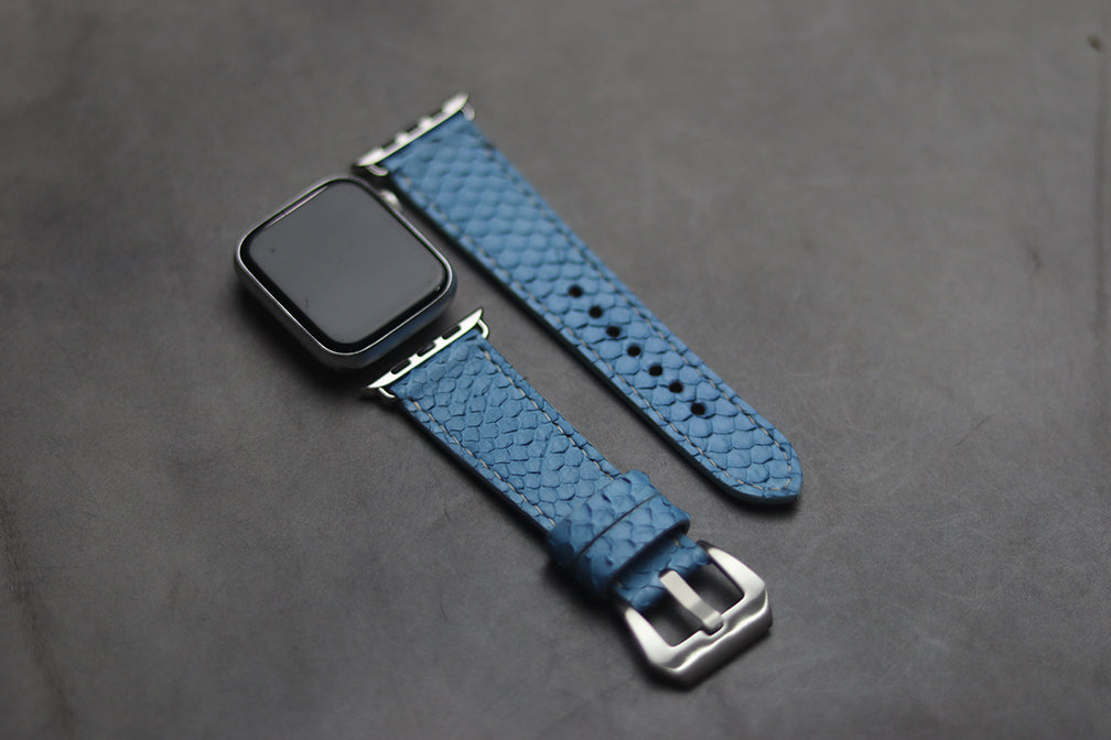 TURQUOISE BLUE SNAKE SKIN FULL STITCHED