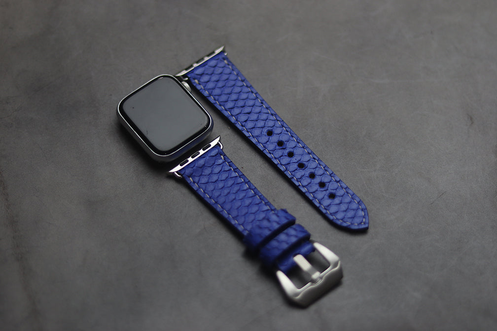 LAPIS BLUE SNAKE SKIN FULL STITCHED