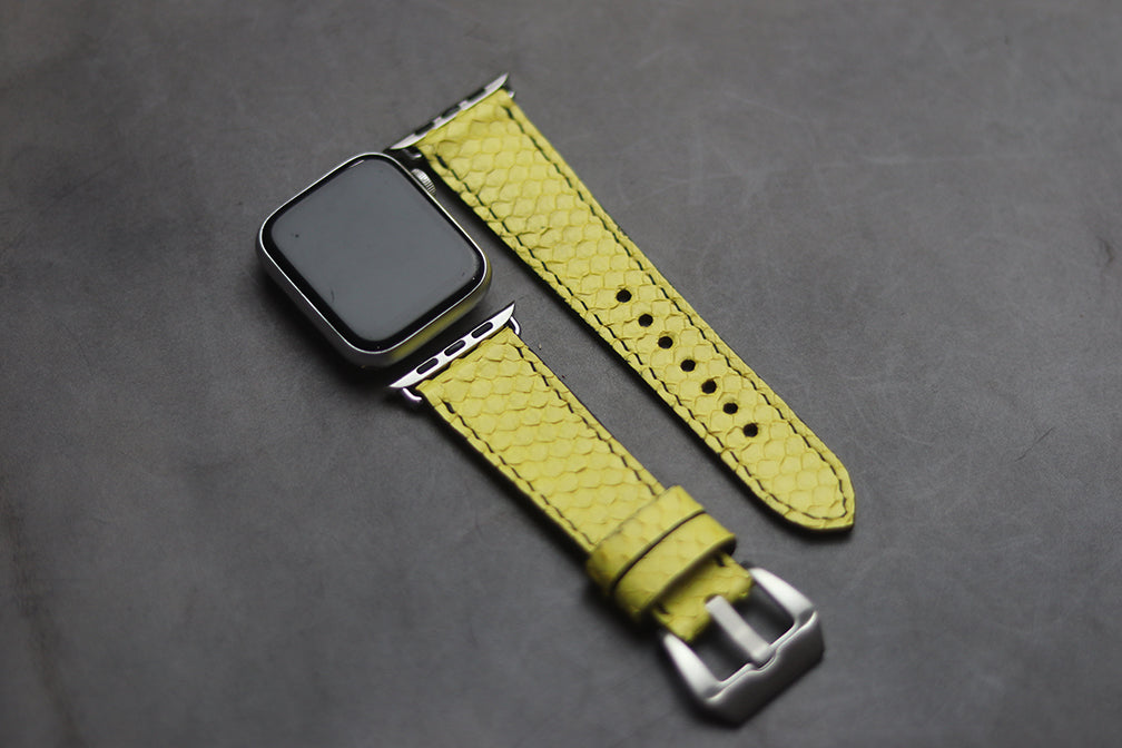 LEMON YELLOW SNAKE SKIN FULL STITCHED