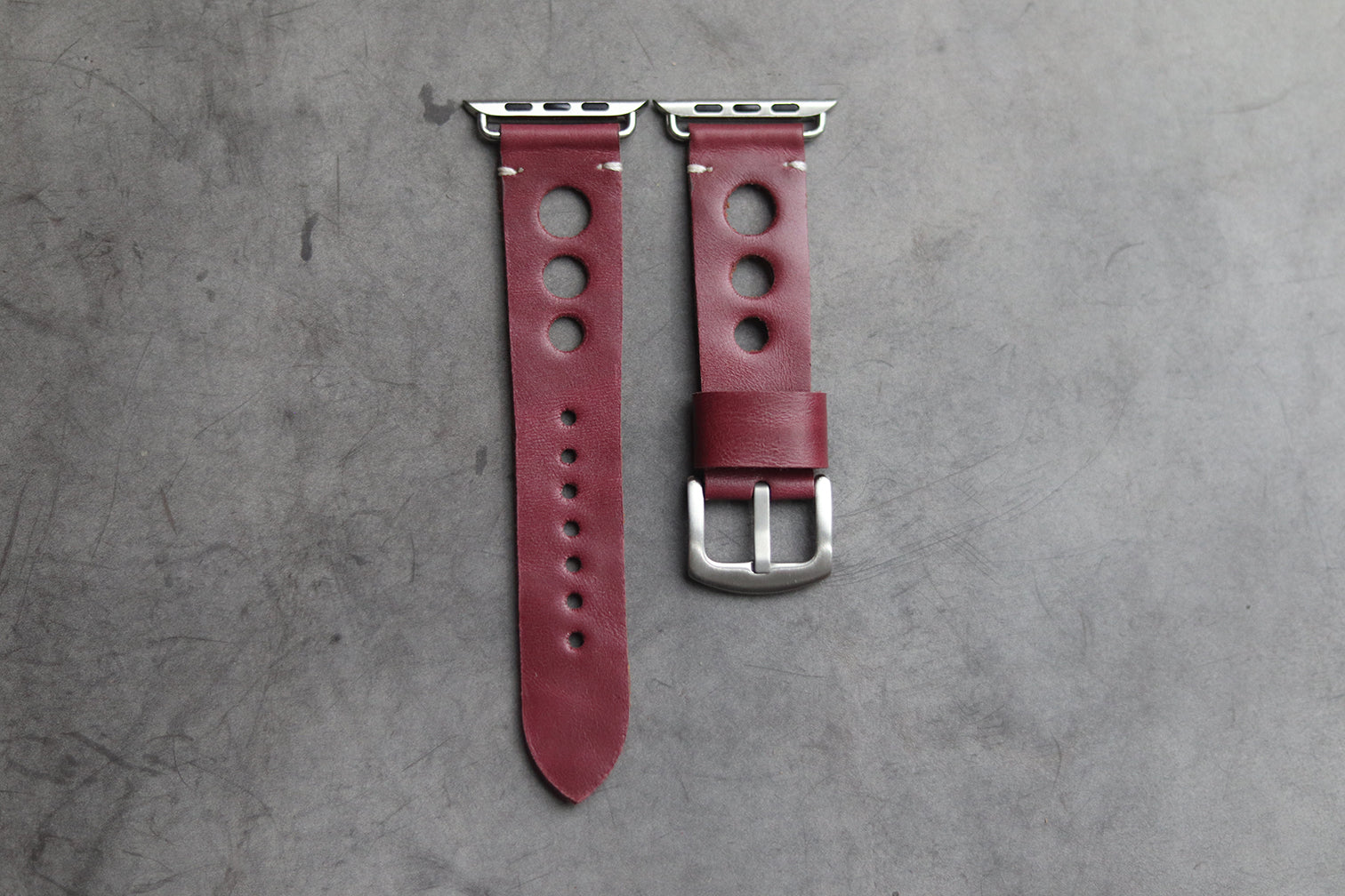 CARMINE BURGUNDY HAND-CRAFTED APPLE WATCH STRAPS