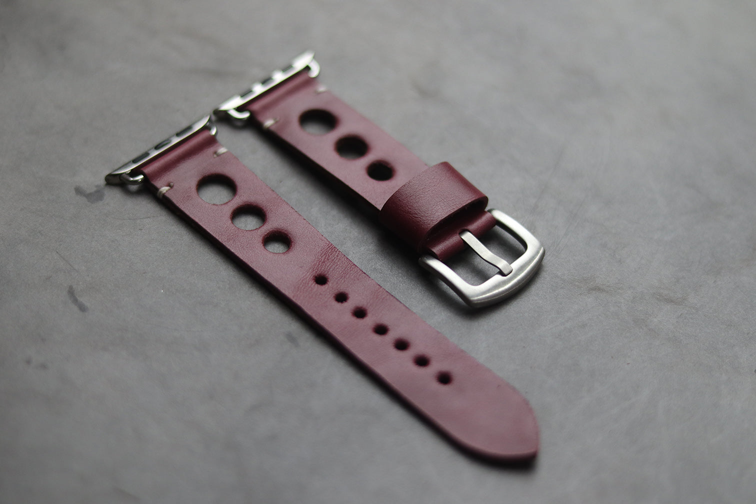 CARMINE BURGUNDY HAND-CRAFTED APPLE WATCH STRAPS