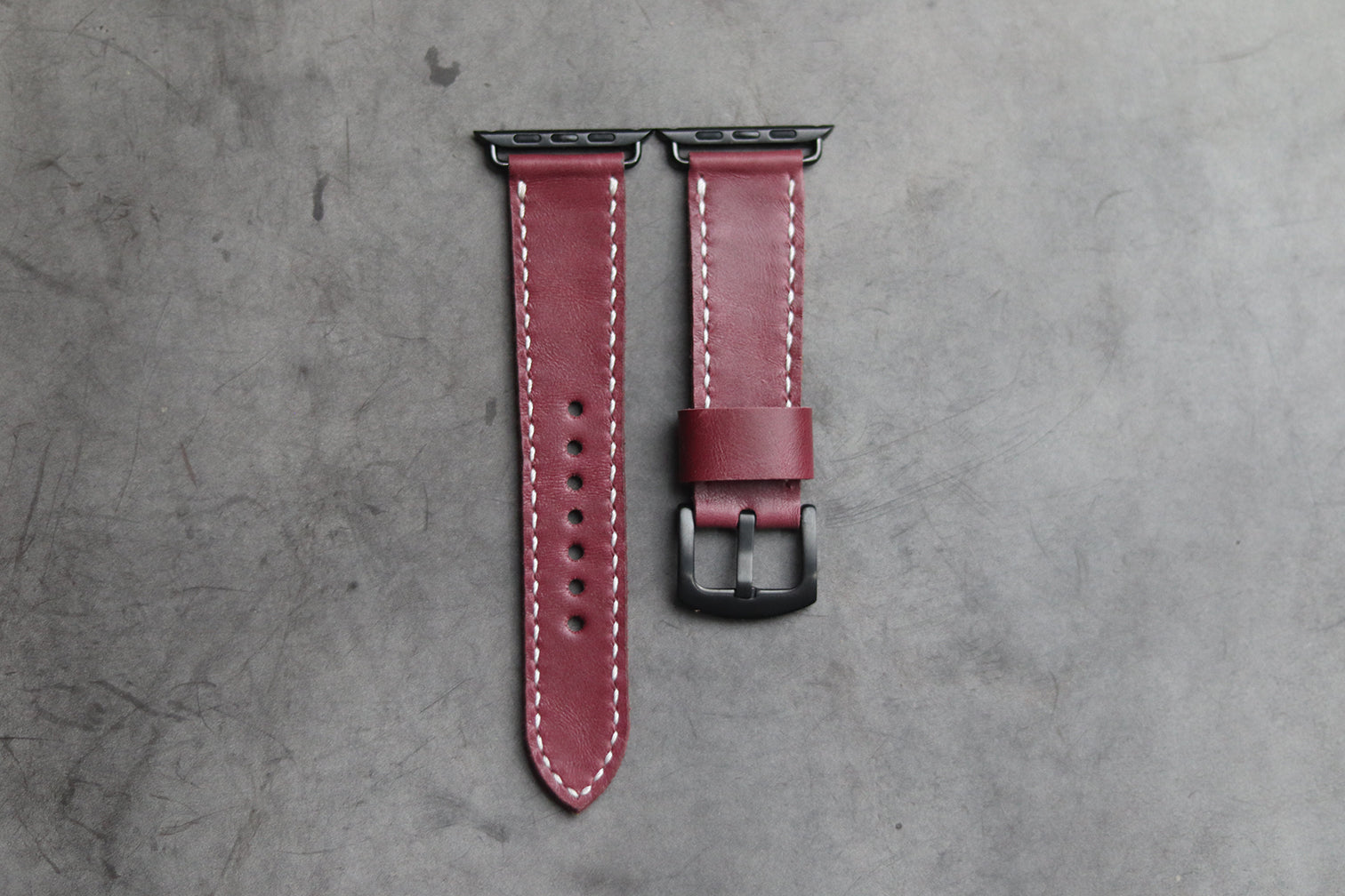 CARMINE BURGUNDY HAND-CRAFTED APPLE WATCH STRAPS