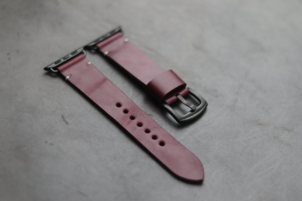 CARMINE BURGUNDY HAND-CRAFTED APPLE WATCH STRAPS