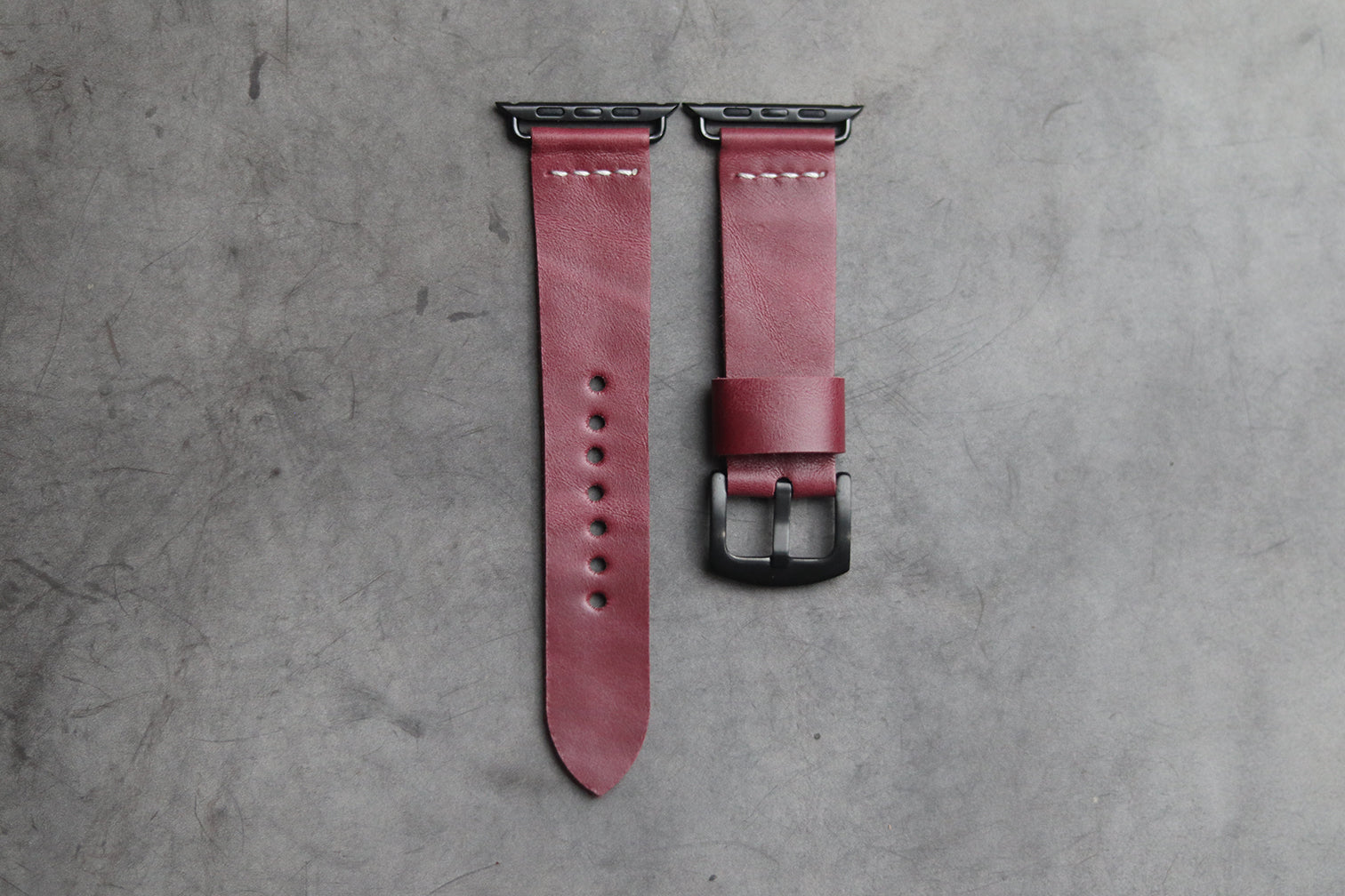 CARMINE BURGUNDY HAND-CRAFTED APPLE WATCH STRAPS