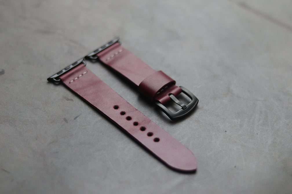 CARMINE BURGUNDY HAND-CRAFTED APPLE WATCH STRAPS