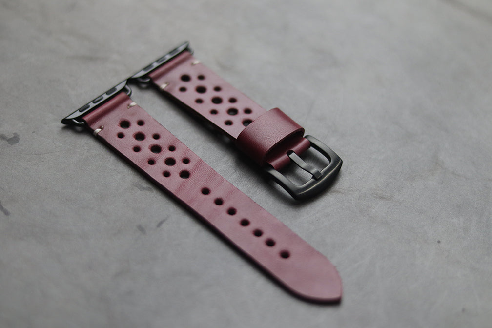 CARMINE BURGUNDY HAND-CRAFTED APPLE WATCH STRAPS