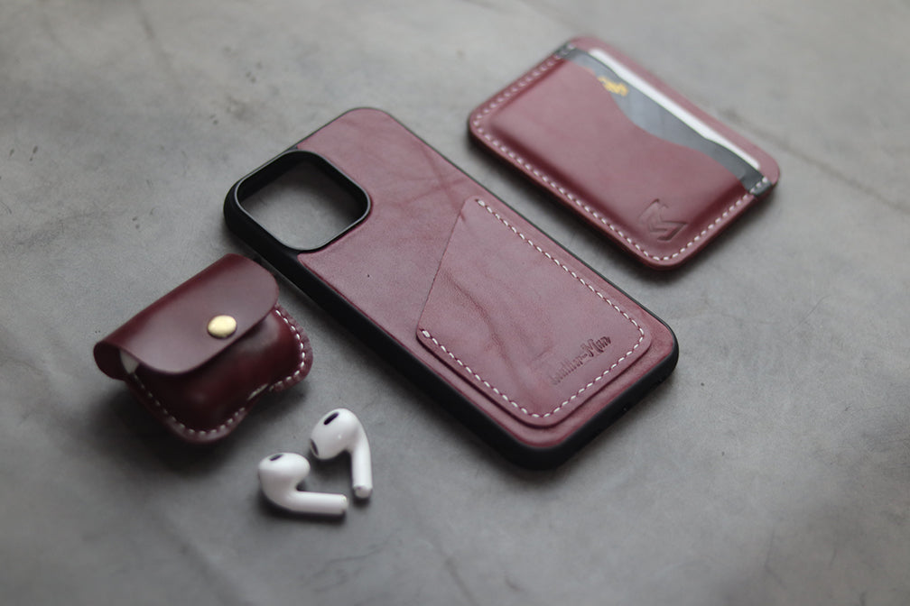 CARMINE BURGUNDY WALLET PHONE CASE