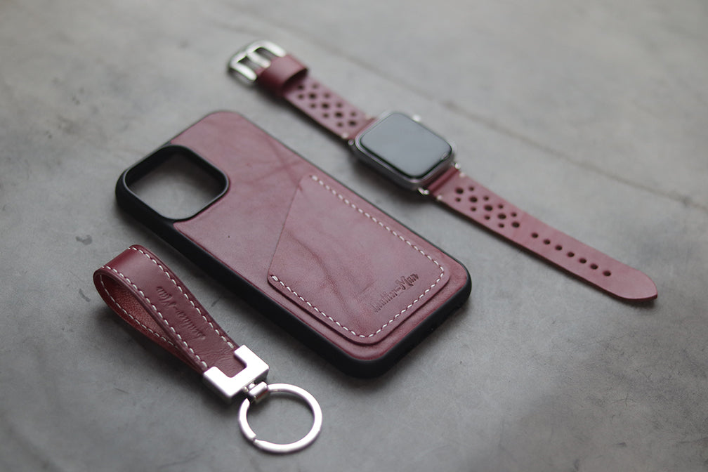 CARMINE BURGUNDY WALLET PHONE CASE