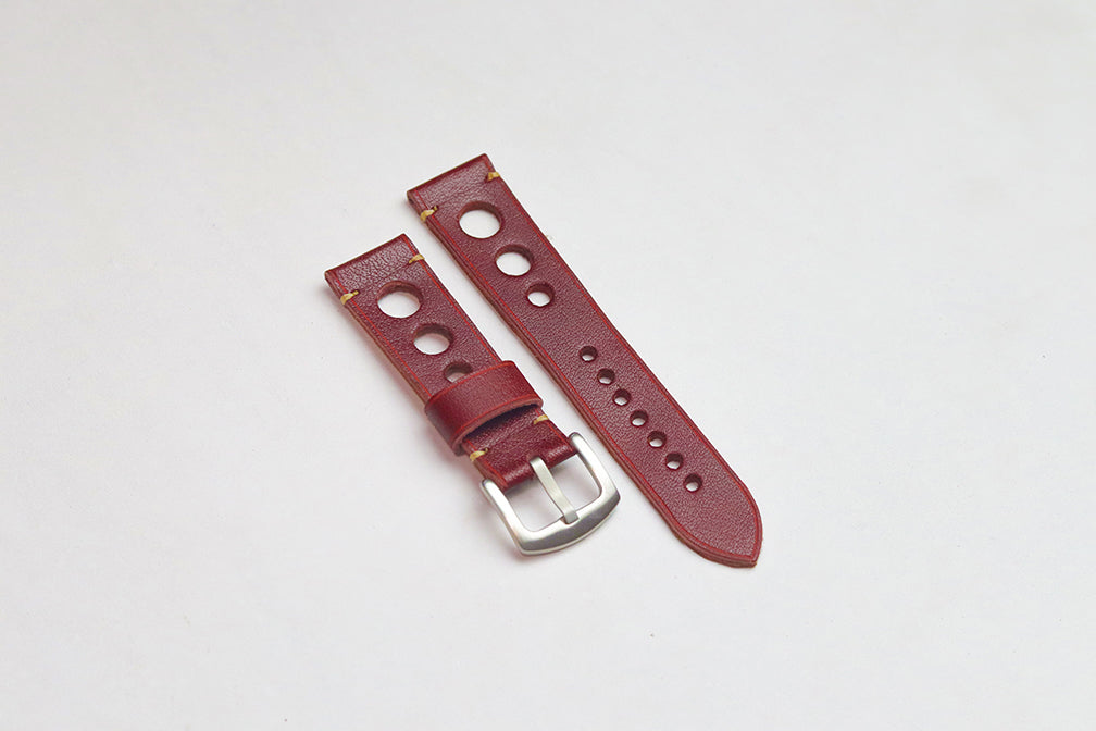 GARNET BURGUNDY HAND-CRAFTED LEATHER WATCH STRAPS