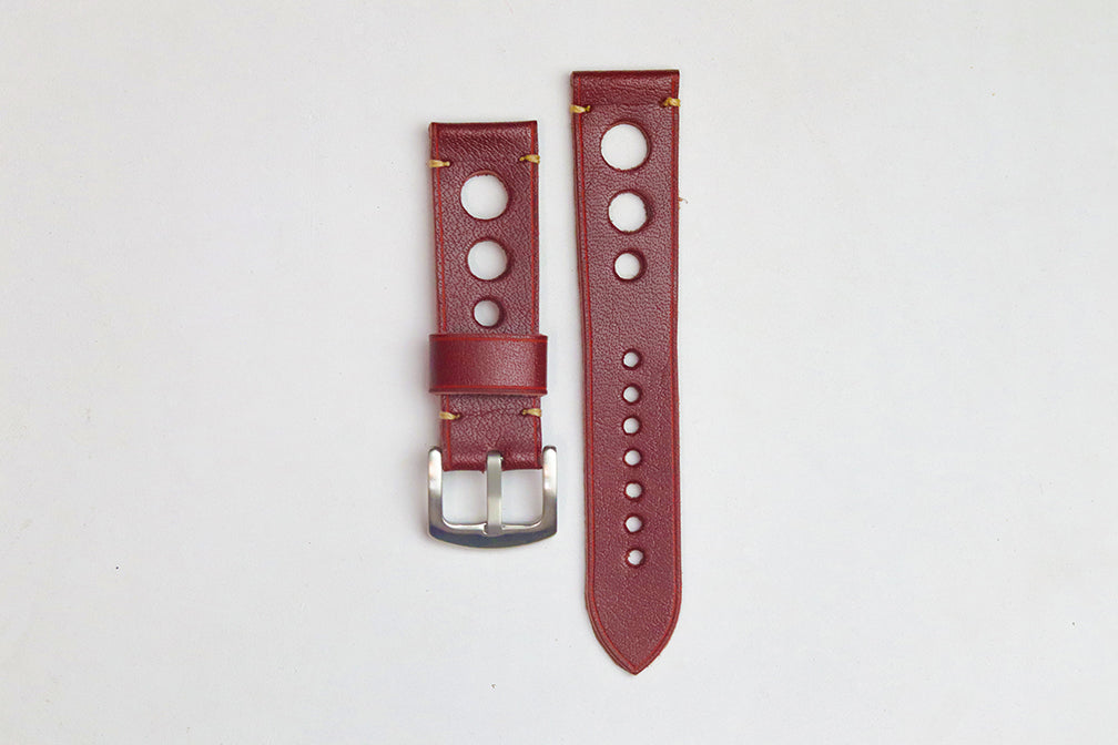 GARNET BURGUNDY HAND-CRAFTED LEATHER WATCH STRAPS
