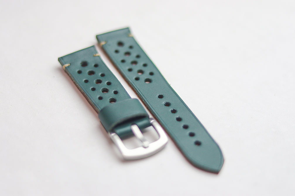 SACRAMENTO GREEN HAND-CRAFTED LEATHER WATCH STRAPS