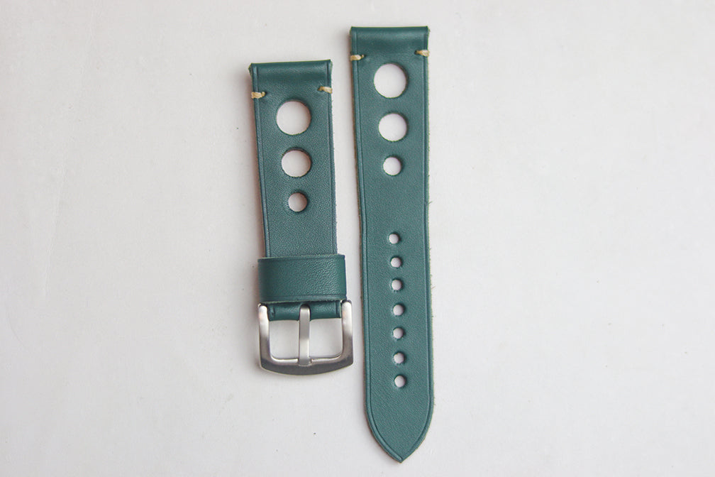 SACRAMENTO GREEN HAND-CRAFTED LEATHER WATCH STRAPS
