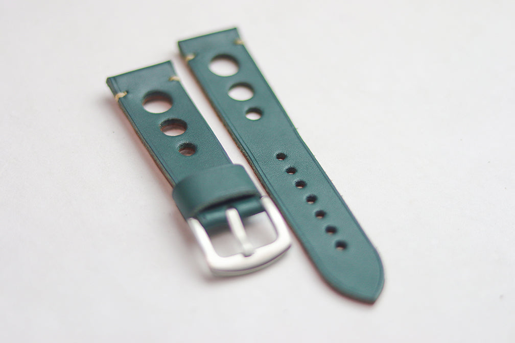 SACRAMENTO GREEN HAND-CRAFTED LEATHER WATCH STRAPS