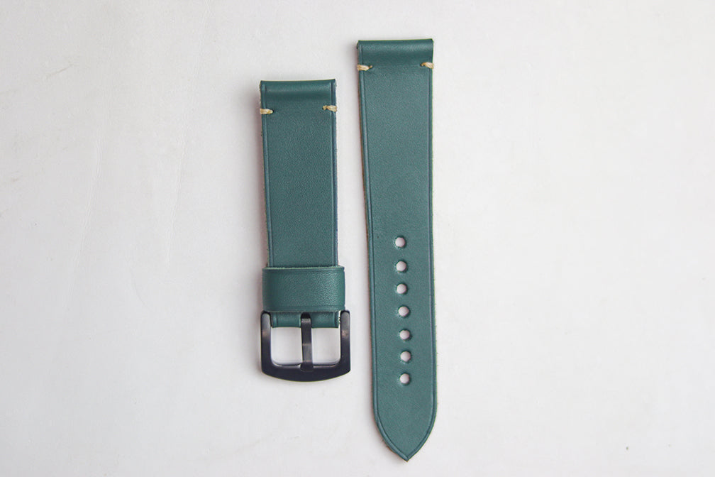 SACRAMENTO GREEN HAND-CRAFTED LEATHER WATCH STRAPS