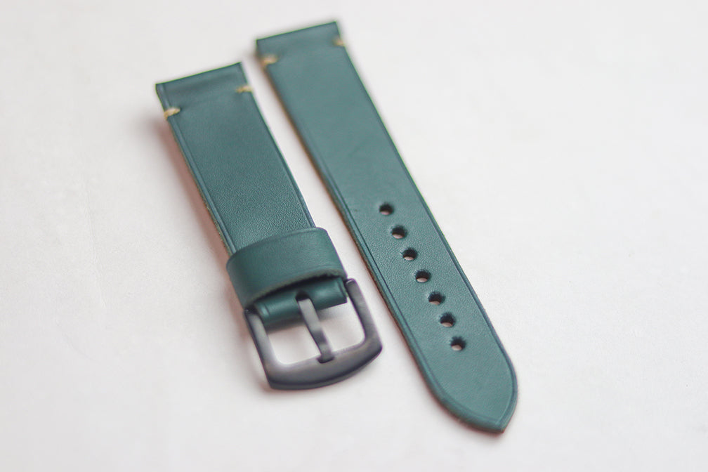 SACRAMENTO GREEN HAND-CRAFTED LEATHER WATCH STRAPS