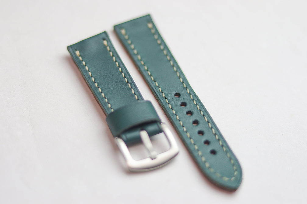 SACRAMENTO GREEN HAND-CRAFTED LEATHER WATCH STRAPS