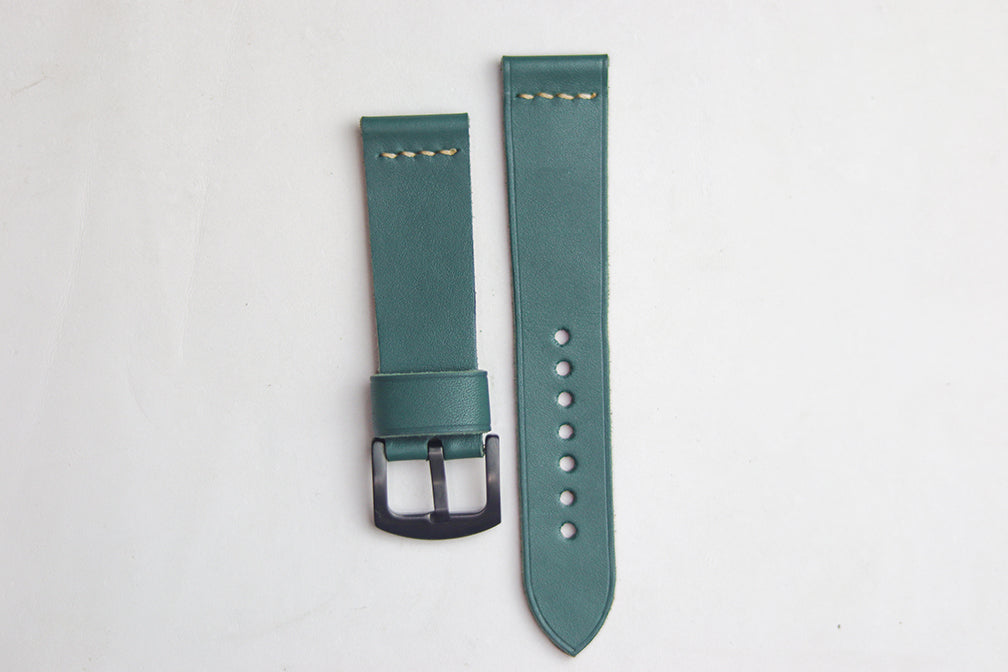 SACRAMENTO GREEN HAND-CRAFTED LEATHER WATCH STRAPS