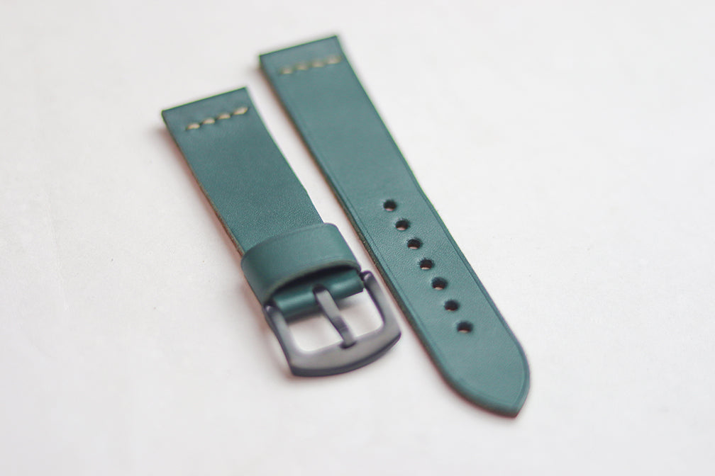 SACRAMENTO GREEN HAND-CRAFTED LEATHER WATCH STRAPS