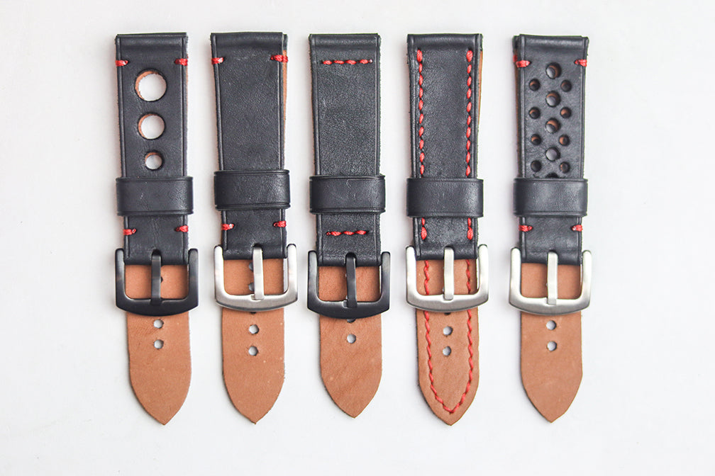 PHANTOM BLACK HAND-CRAFTED LEATHER WATCH STRAPS