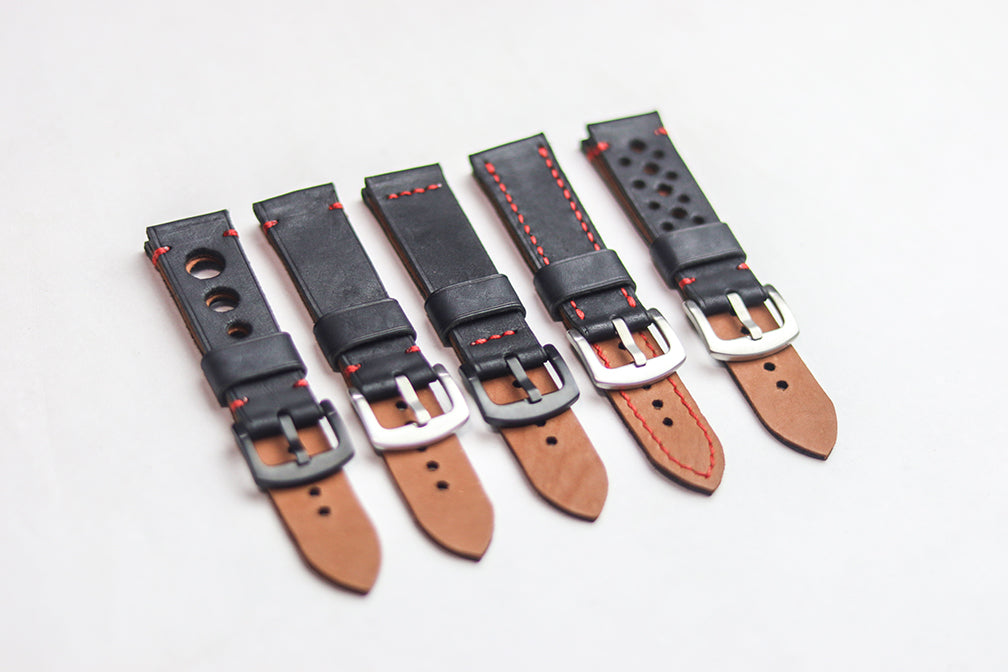 PHANTOM BLACK HAND-CRAFTED LEATHER WATCH STRAPS