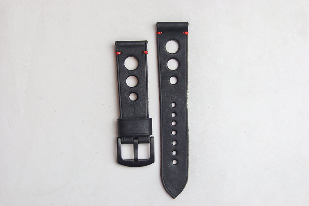 PHANTOM BLACK HAND-CRAFTED LEATHER WATCH STRAPS