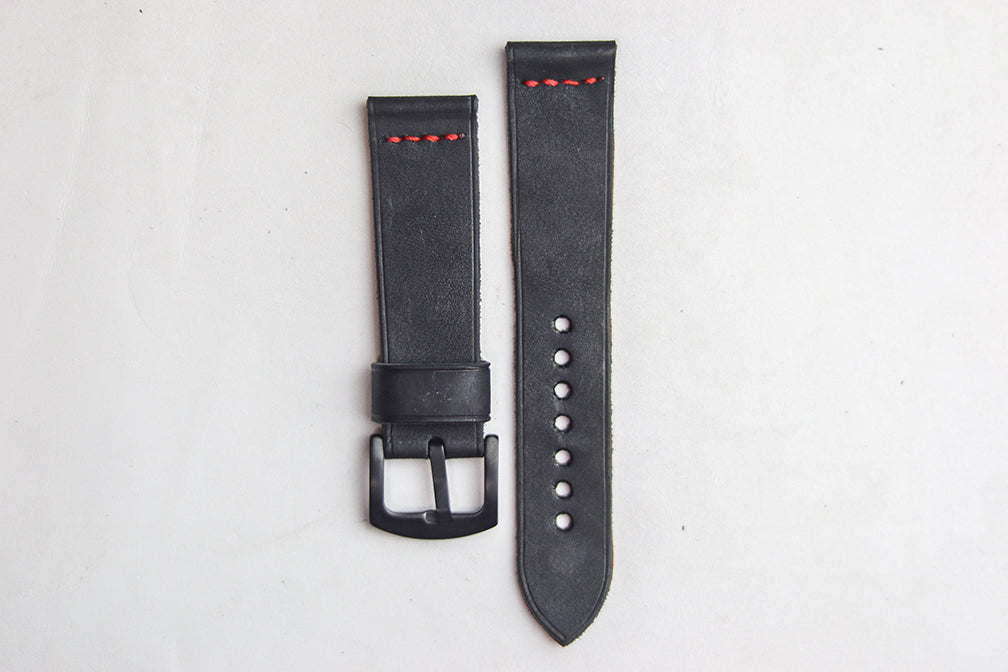 PHANTOM BLACK HAND-CRAFTED LEATHER WATCH STRAPS