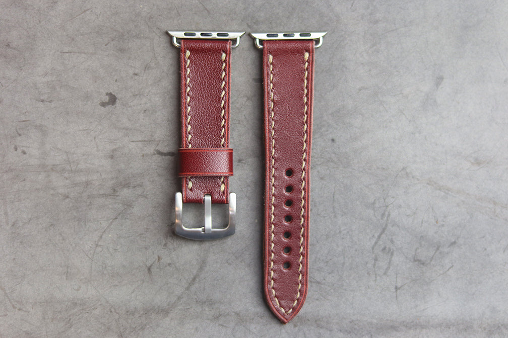 GARNET BURGUNDY HAND-CRAFTED APPLE WATCH STRAPS