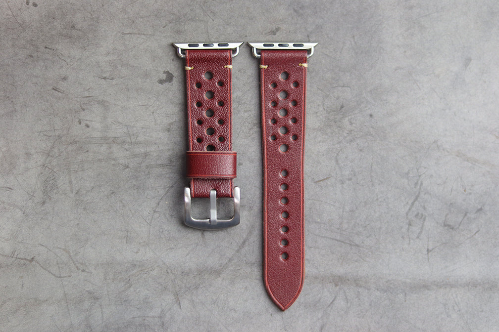 GARNET BURGUNDY HAND-CRAFTED APPLE WATCH STRAPS