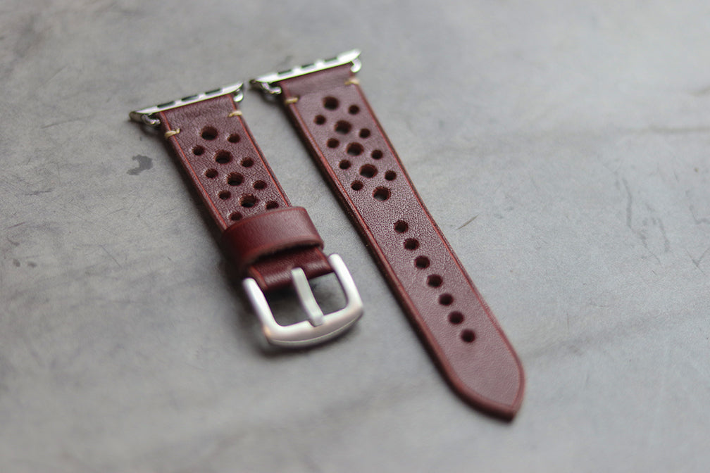 GARNET BURGUNDY HAND-CRAFTED APPLE WATCH STRAPS