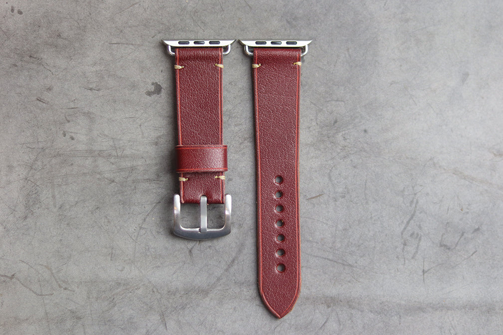 GARNET BURGUNDY HAND-CRAFTED APPLE WATCH STRAPS