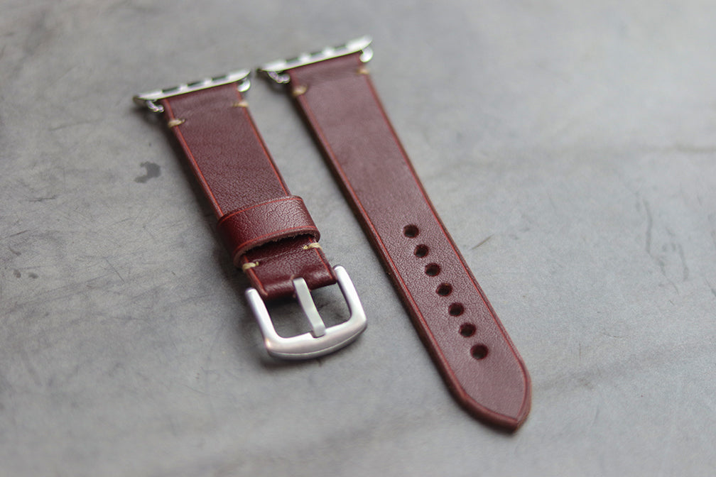 GARNET BURGUNDY HAND-CRAFTED APPLE WATCH STRAPS