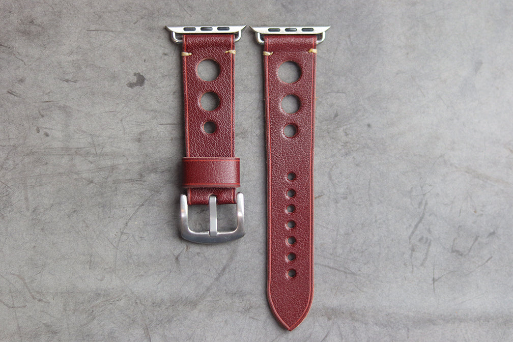 GARNET BURGUNDY HAND-CRAFTED APPLE WATCH STRAPS