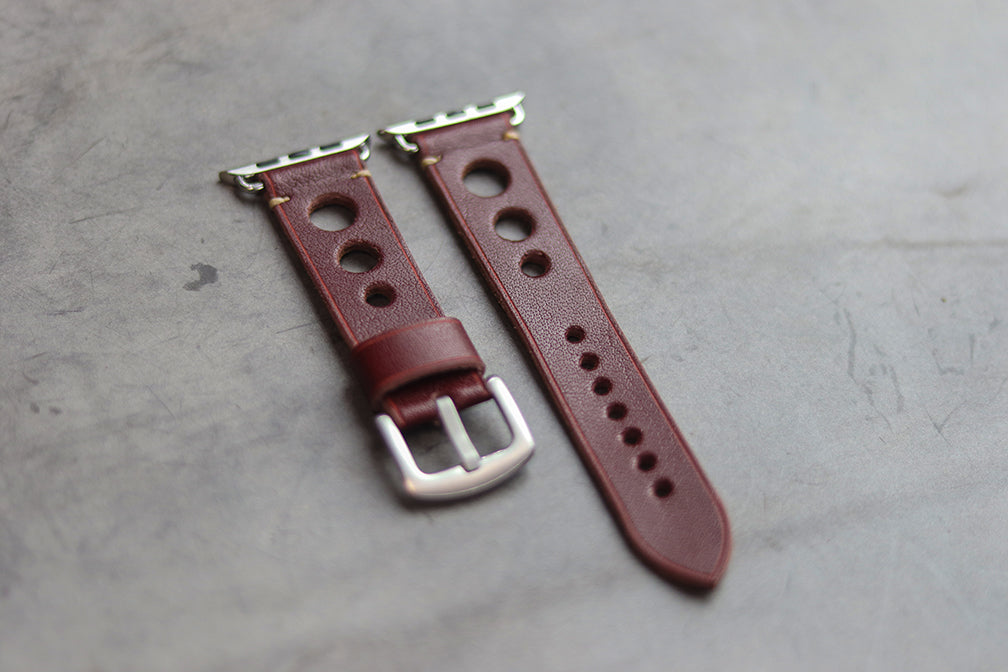 GARNET BURGUNDY HAND-CRAFTED APPLE WATCH STRAPS