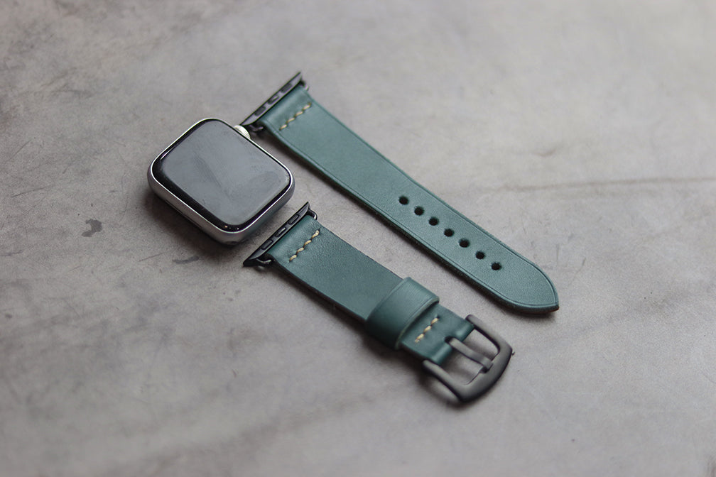 SACRAMENTO GREEN HAND-CRAFTED APPLE WATCH STRAPS
