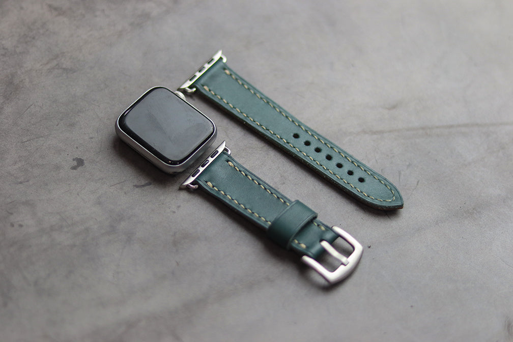 SACRAMENTO GREEN HAND-CRAFTED APPLE WATCH STRAPS