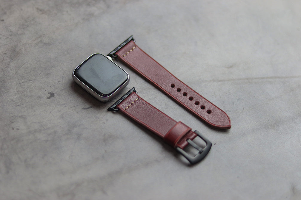 GARNET BURGUNDY HAND-CRAFTED APPLE WATCH STRAPS
