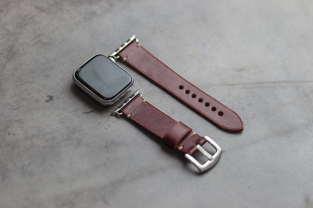 GARNET BURGUNDY HAND-CRAFTED APPLE WATCH STRAPS